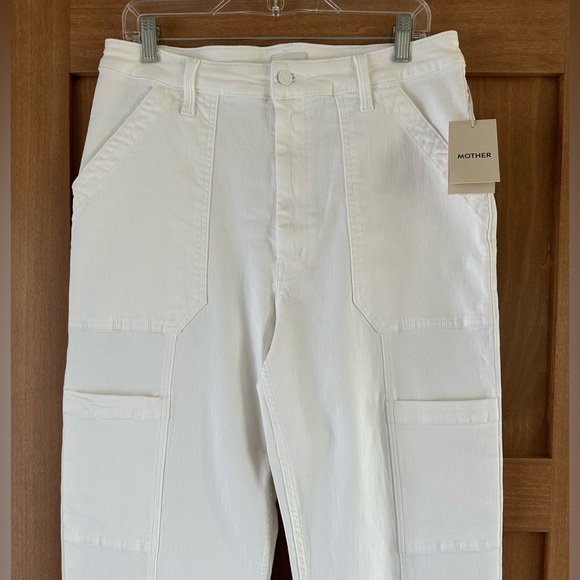 NWT MOTHER Denim Private Double Pocket Skimp Jeans Fairest of Them All White 31” - Picture 4 of 16
